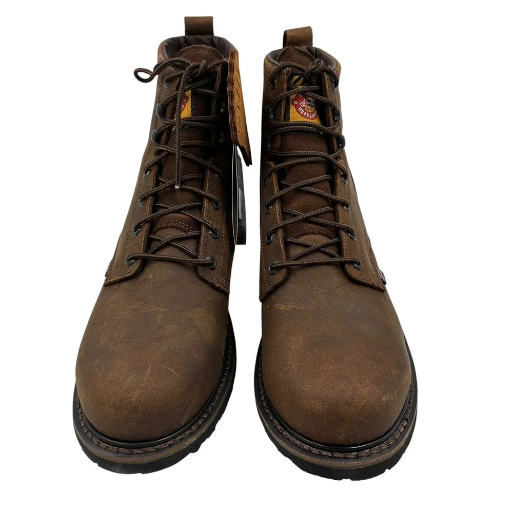 Justin Original Workboots WK969 Men 14EE Brown Leather Steel Toe Waterproof Boot